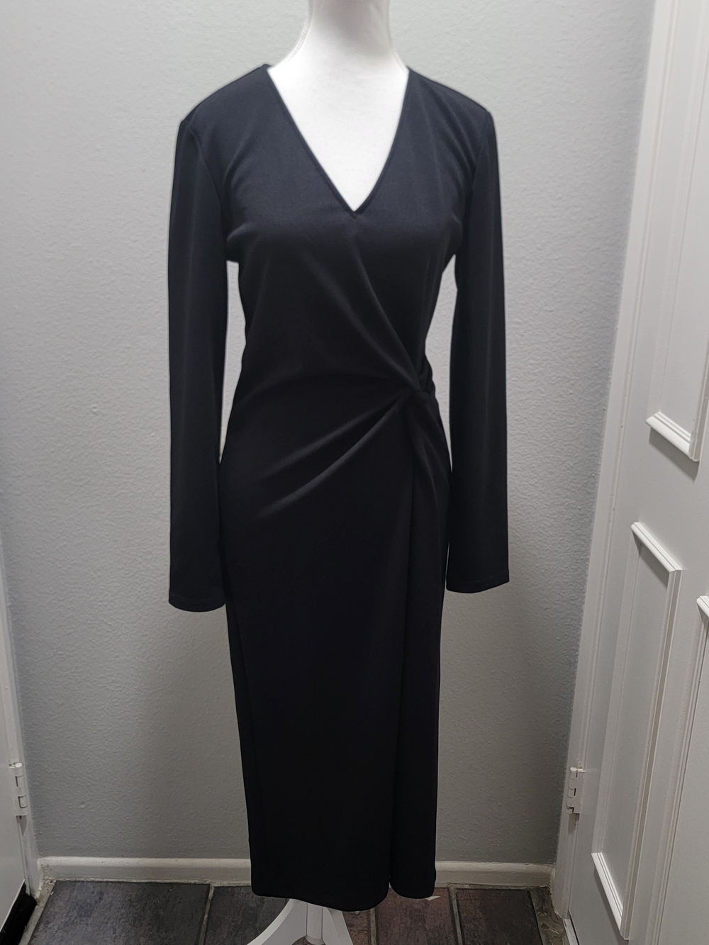 Joseph Ribkoff Classic Black Long Sleeve V-Neck Dress